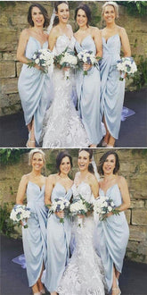 Pale Blue Boho Summer Chiffon Bridesmaid Dresses Bohemian Bridesmaid Dresses GDC1293-Dolly Gown